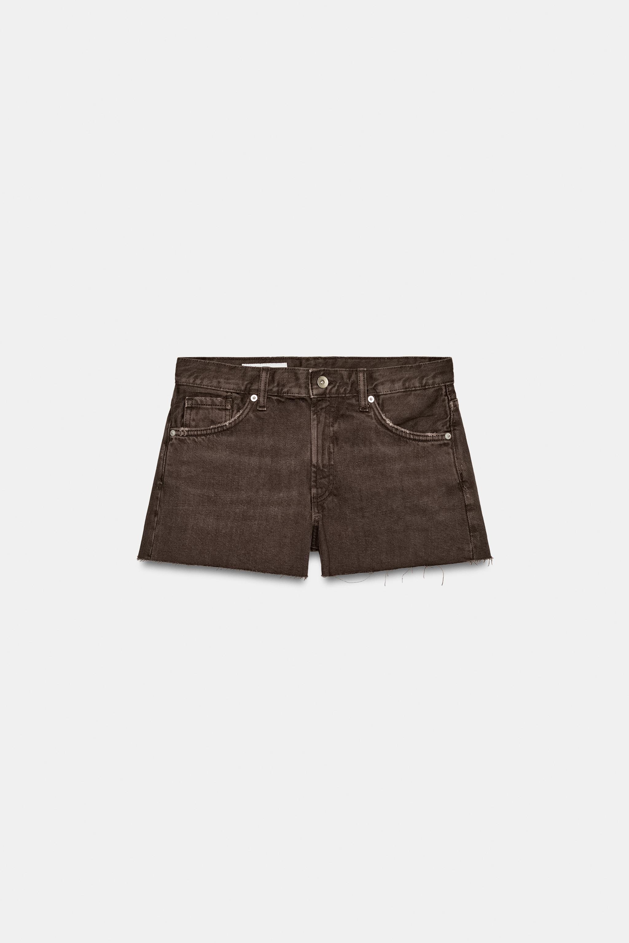 SHORT EN DENIM TRF COULEUR TAILLE MI-HAUTE